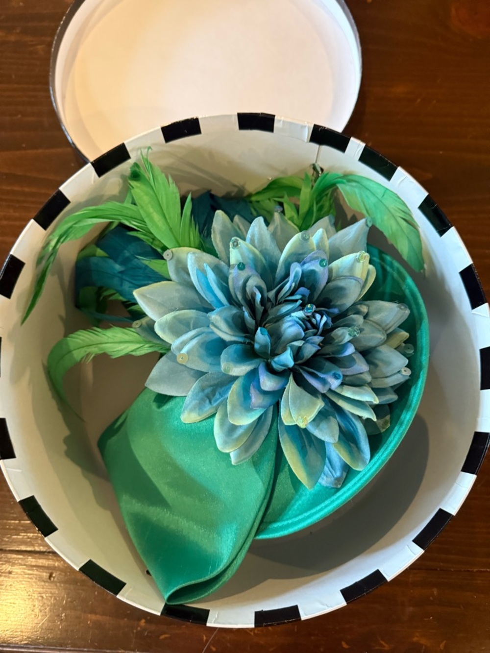 Green and blue Fascinator Headband - Picture 6 of 8